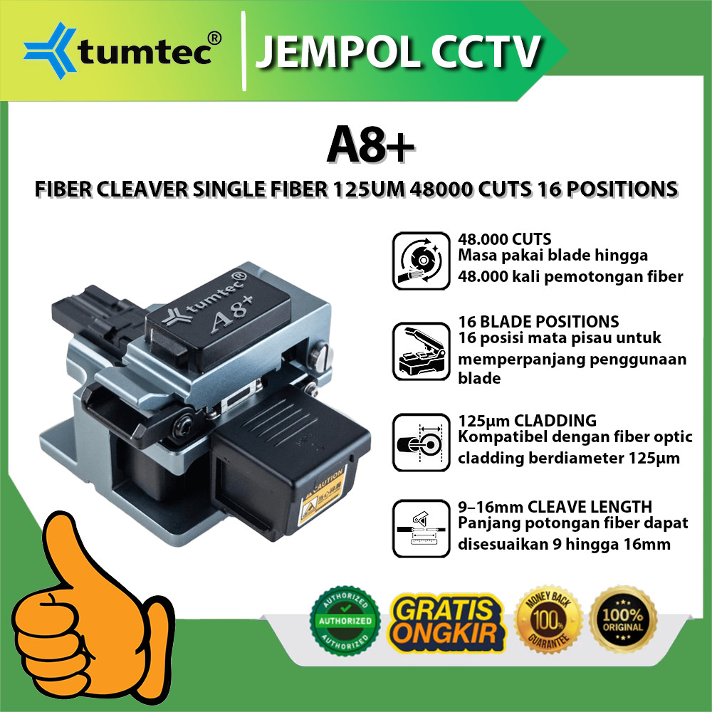 TUMTEC TMT-A8+ FIBER CLEAVER A8+ SINGLE FIBER 125UM 48000 CUTS 16 POSITIONS