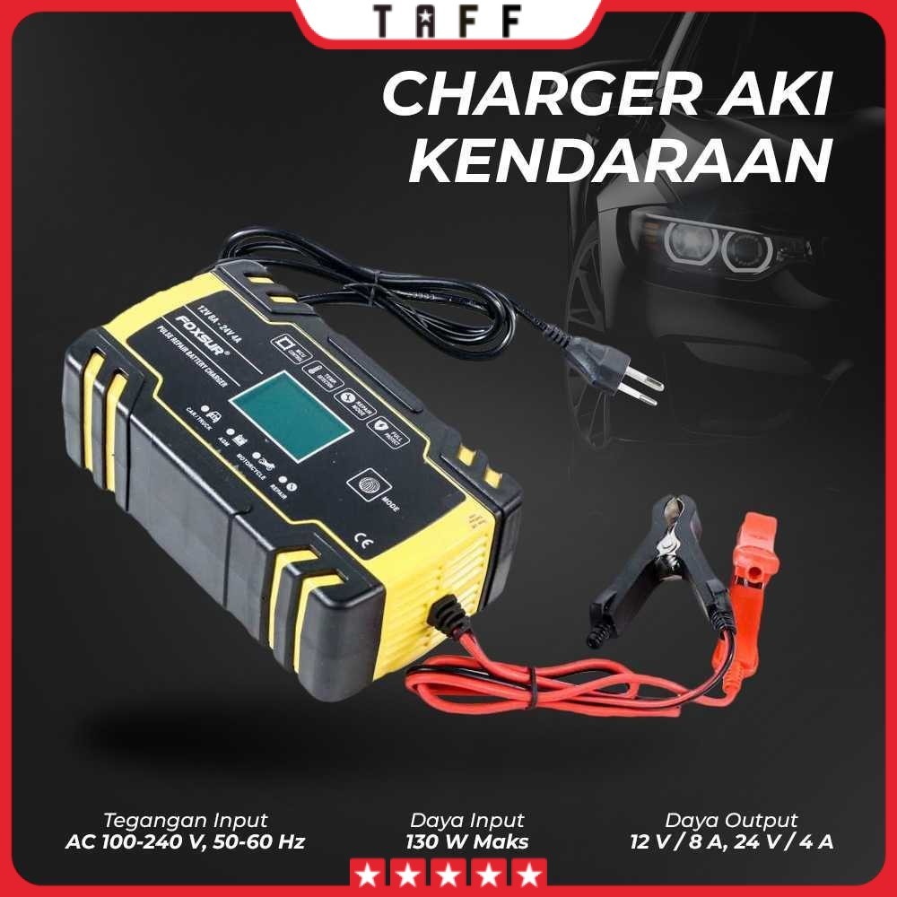 FOXSUR Charger Aki Mobil Motor Battery Charger 12/24V 8A - FBC122408D