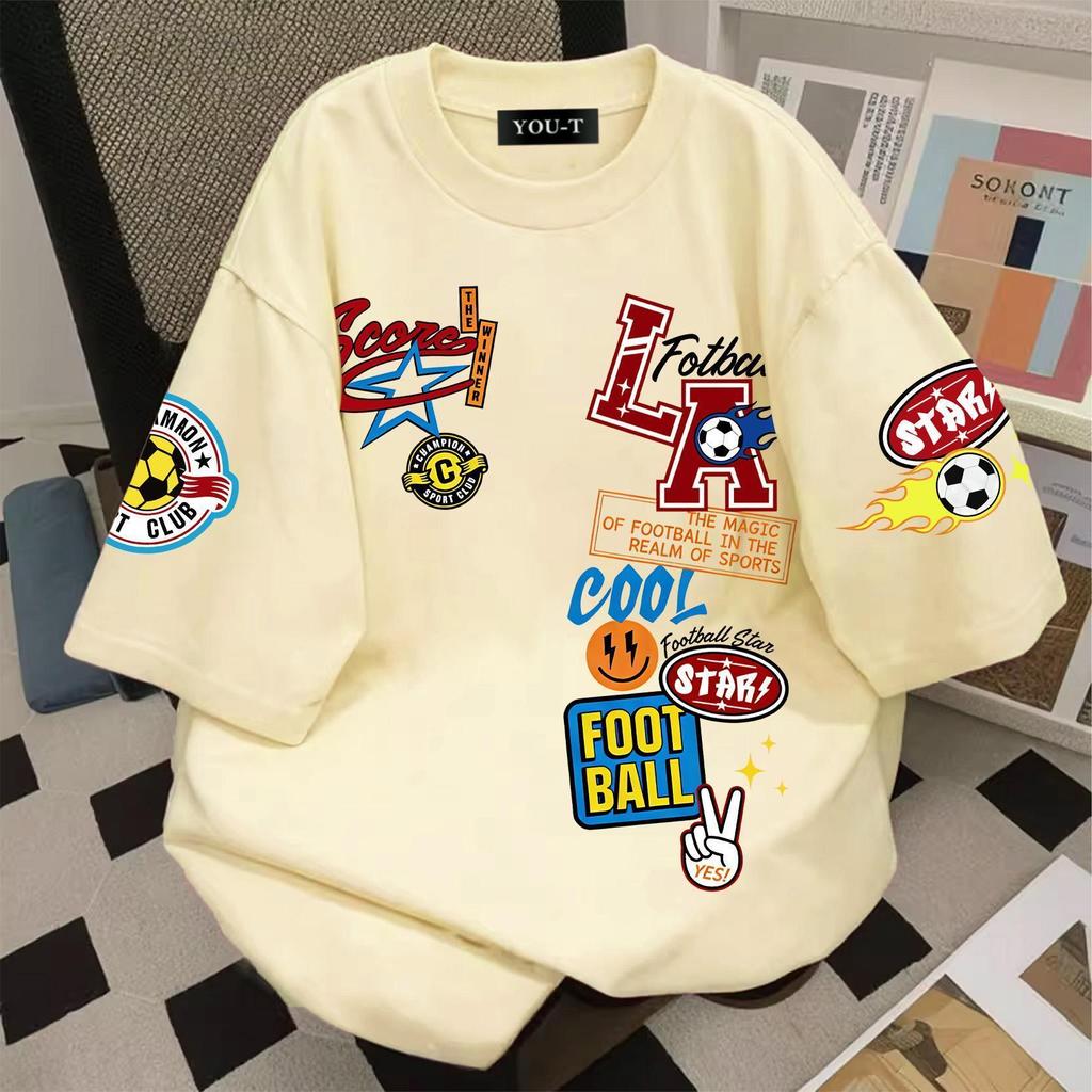 [COD] BASIQUE-FOOT BALL-/Baju oversize Unisex/Sablon DTF/Kaos atasan wanita korea style/Baju Kaos Di