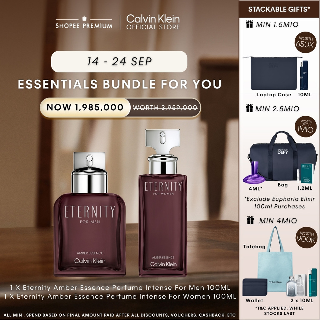 [EXCLUSIVE SET - SAVE UP 50%] Calvin Klein Buy CK Eternity Amber Essence Perfume Intense For Women 1