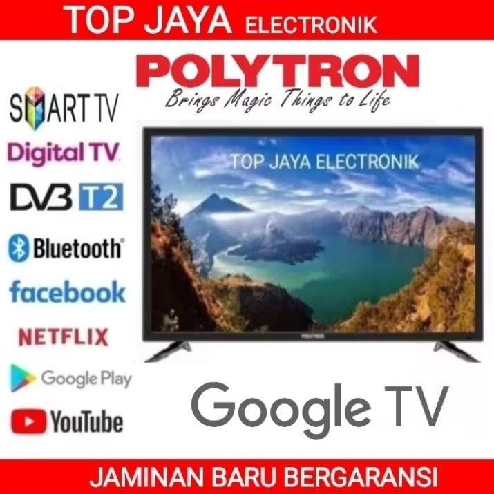 MS TV ANDROID POLYTRON 32 INCH/TV ANDROID 32 INCH POLYTRON GOOGLE SMART TV DIGITAL TV BARU BERGARANS