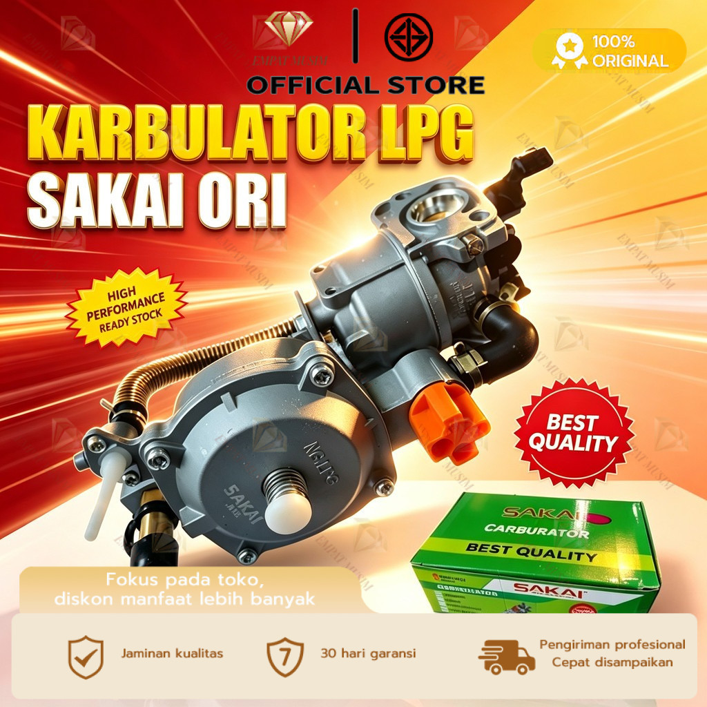 KARBULATOR LPG GX160 200 SAKAI/ KONVERTER KIT GENSET AIR HYBRID BENSIN KE LPG MURAH