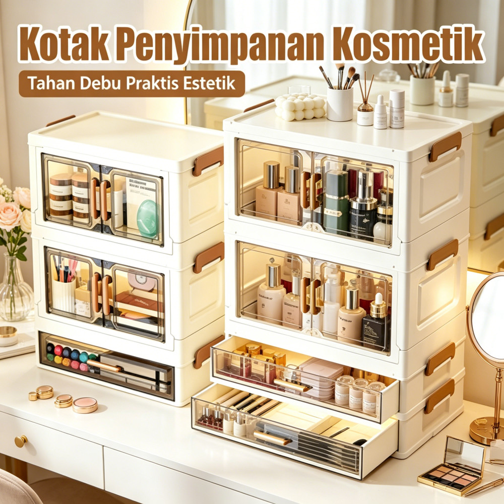 masker, penyimpanan, kotak, rak, rias, estetik
