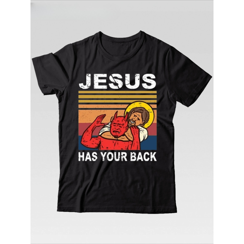 Best Selling Fashion Summer Jesus Has Your Back Jiu Jitsu Retro Christian Men Men T Shirts Cotton T 