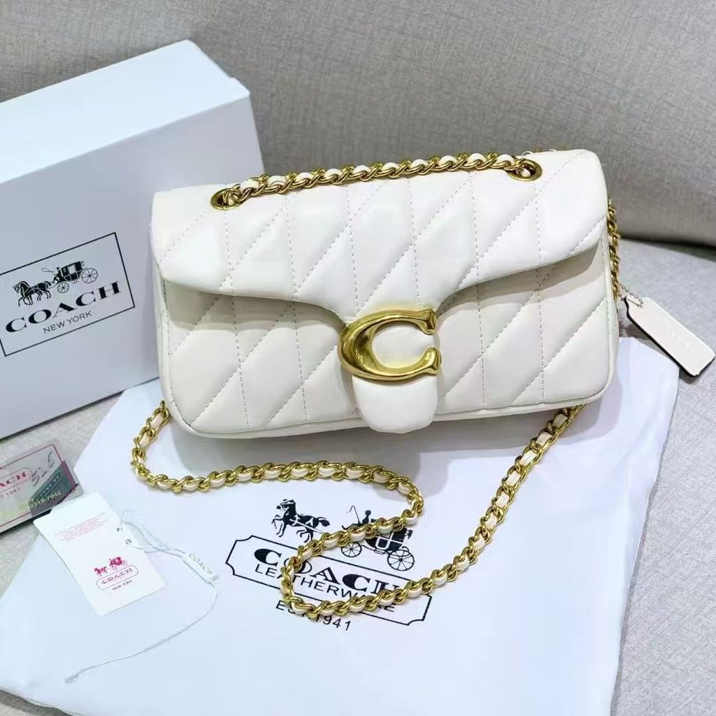 Tas wanita model klasik tabby26 dengan jahitan quilting, gaya Chanel, rantai, motif diamond, tas bah