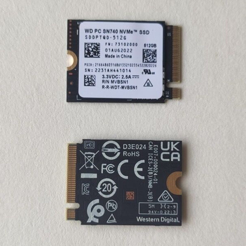 WD SN740 1TB 2TB 512GB 256GB M.2 SSD 2230 NVMe PCIe Gen 4x4 3x4 SSD For Microsoft Surface ProX Steam