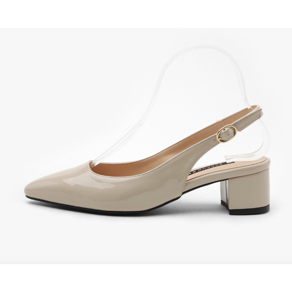 Sepatu Sandal Heel Wanita Sappun Pladine Slingback Heels (4cm) Ivory