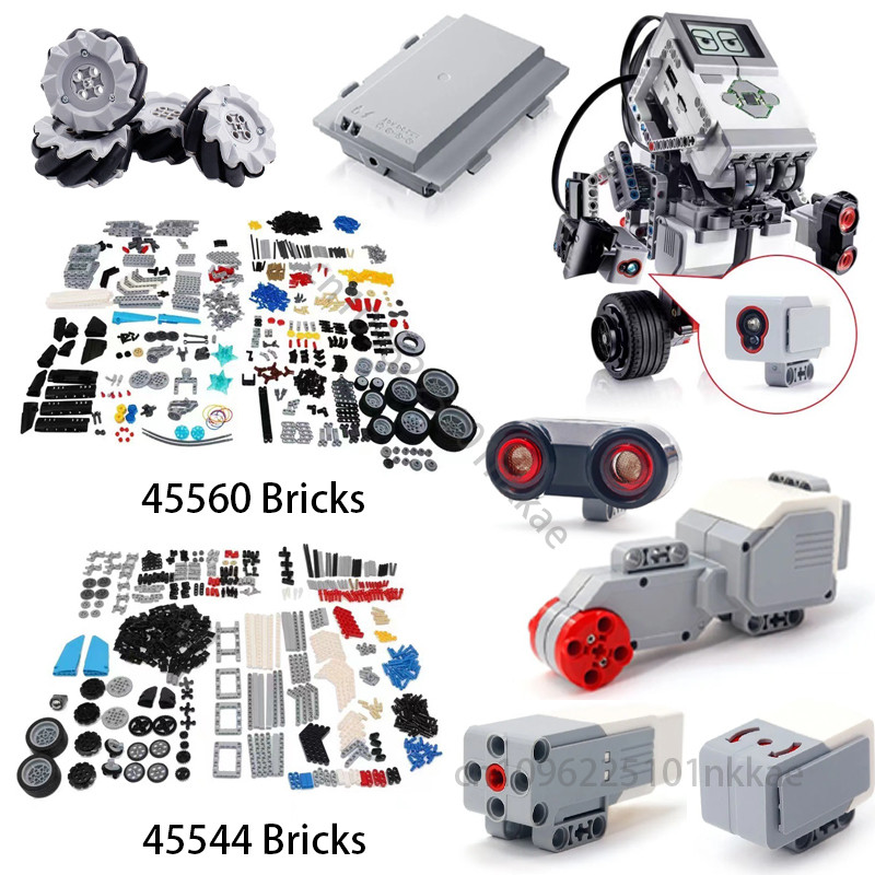 NEW EV3 Core Set 45544 45560 Ultrasonic Color Gyro Sensor Battery Large Servo Motor Buig Blocks Educ