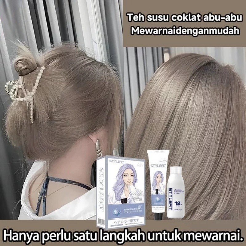 STYLE FIT cat rambut pewarna nabati 200ml Tidak perlu pemutih, Mudah diwarnai, pewarnaan rambut di r
