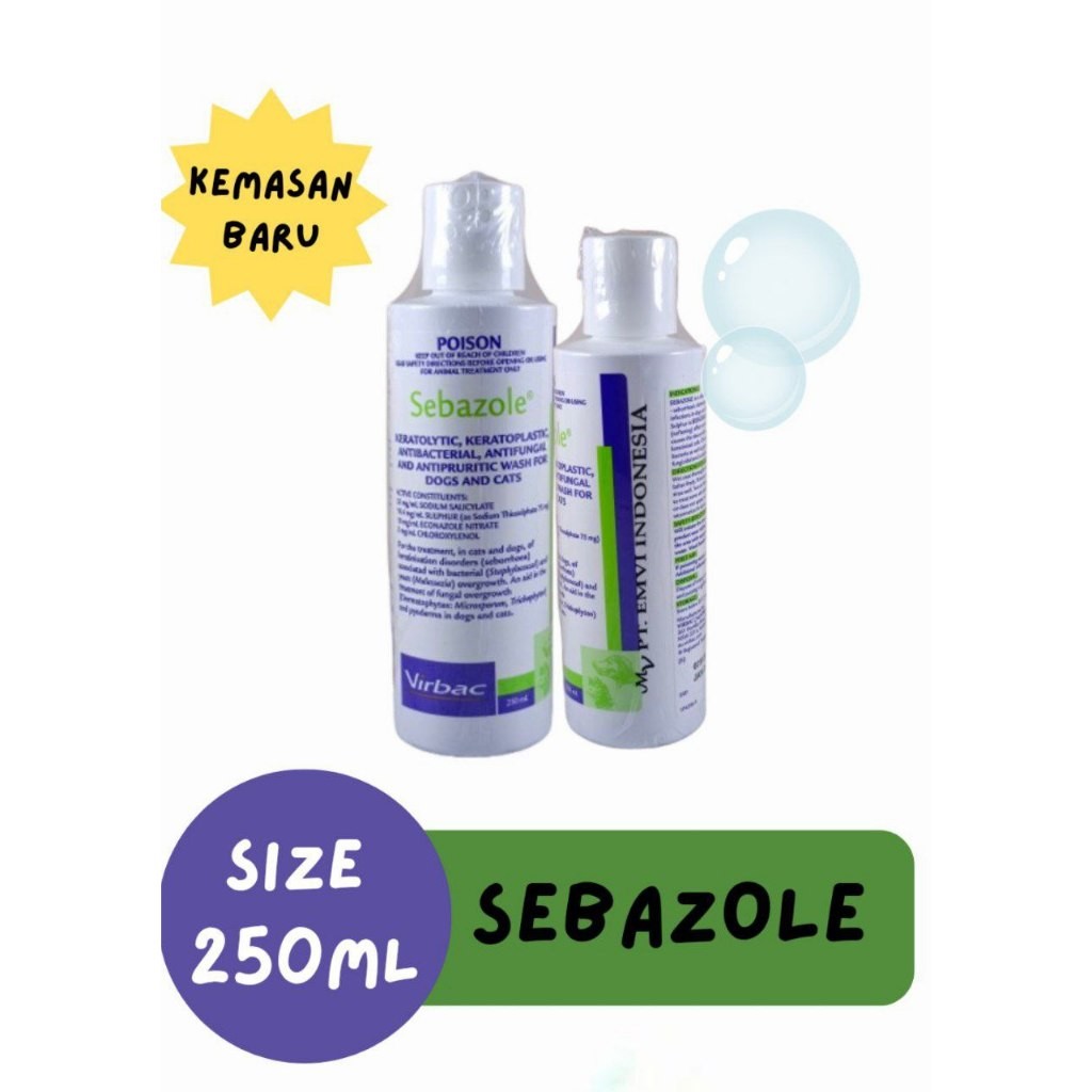 SEBAZOLE 250ML/SHAMPOO JAMUR KUCING ANJING BAGUS / VIRBAC SEBAZOLE