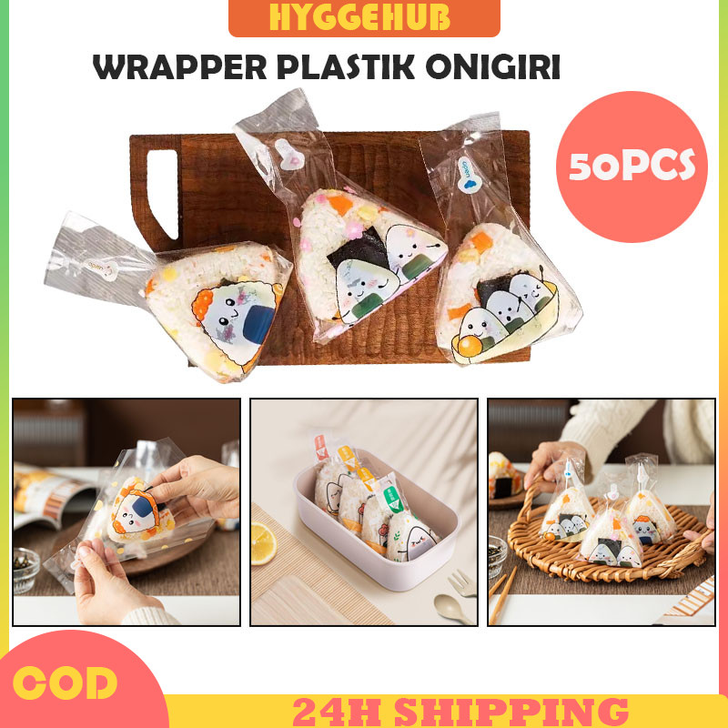

50PCS Plastik Onigiri Segitiga Bungkus Onigiri Sushi Nasi/Plastik Onigiri Packaging Bungkus Bento