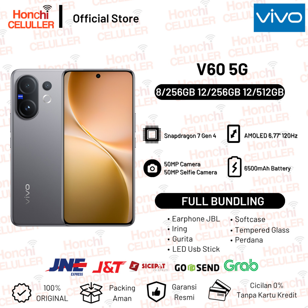Vivo V60 5G 8/256GB 12/256GB 12/512GB 10x Zoom Telephoto, ZEISS Multifocal Potrait, Snapdragon 7 Gen