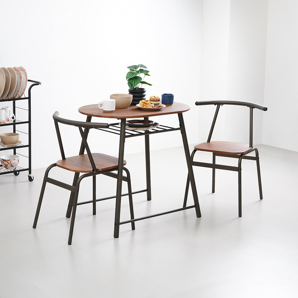 Informa Heidy Set Meja Makan 2 Kursi - Cokelat Dining Table Set Meja Kursi Ruang Makan Aesthetic Fur