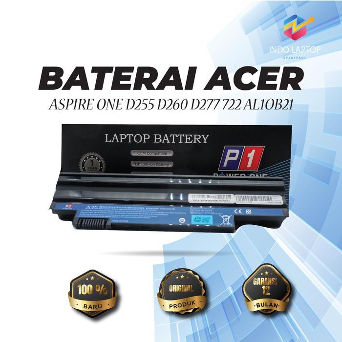Baterai Acer aspire one D255, D257, D260, D722, AOD255 Black