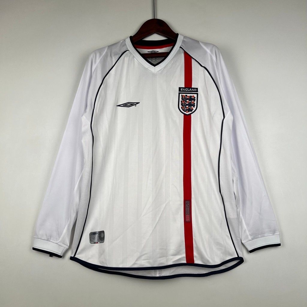 Jersey Retro long sleeve England 2002 Home A38 T shirt pria