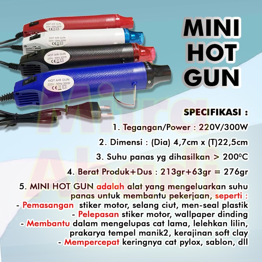 Mini Heat / Hot Air Gun - Alat Pemanas Portable Multifungsi