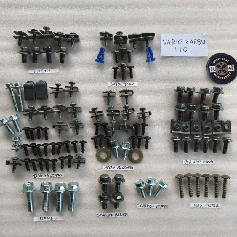 Baut Vario Karbu 110 Fullset Baut Fullbody Baut Vario Lama Vario 110 Baut Motor Lengkap