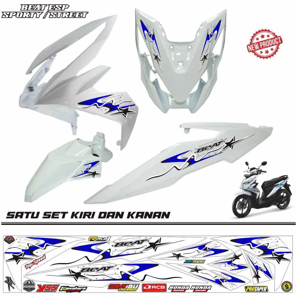 STIKER MOTOR BEAT ESP STRIPING MOTIF STICKER / BEAT STREET -COD