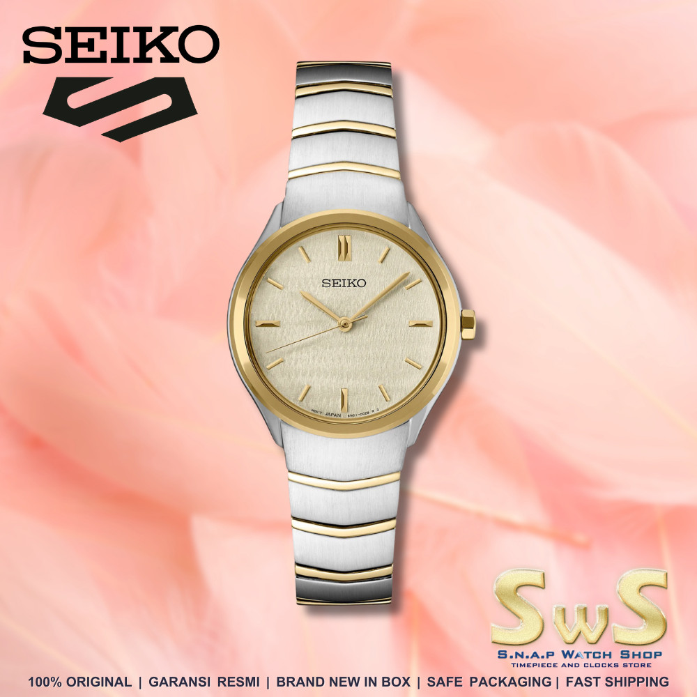 SEIKO SUR550 Seiko SUR550P1 Classic Duotone Gold Beige Dial 30mm Original Garansi Resmi Jam Tangan W