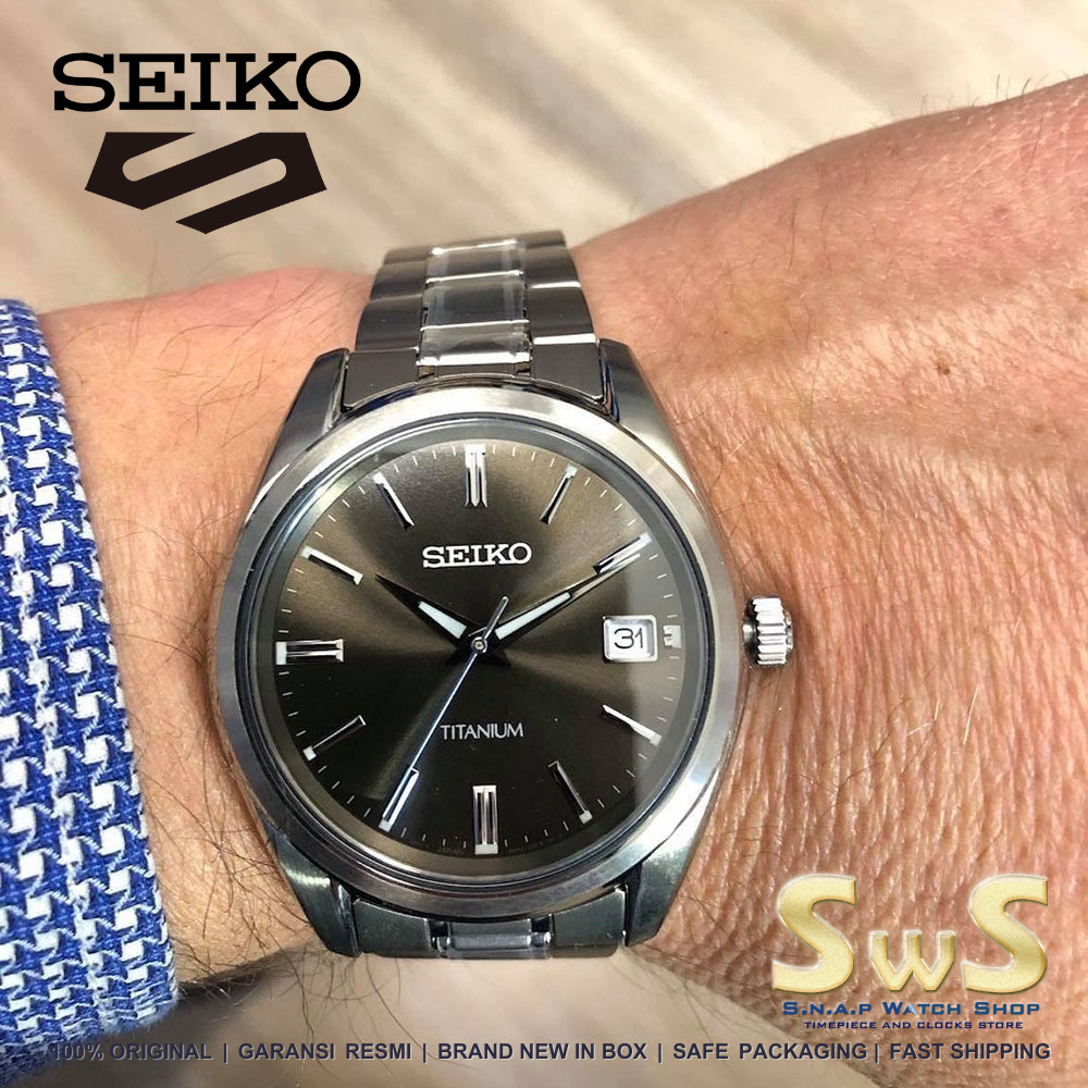 Seiko SUR375 Seiko SUR375P1 Black Titanium Sapphire 40mm Original Garansi Resmi Jam Tangan Pria