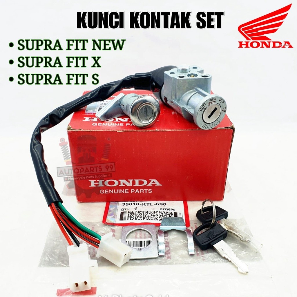 CICISHOP Kunci Kontak Supra Fit New Fit X Fit S Set Komplit Original Honda Keyset Honda Supra Fit Ku