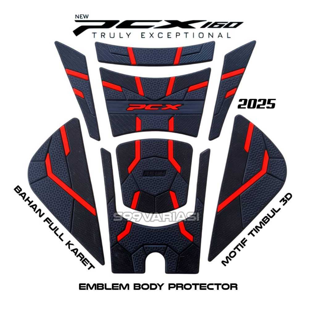 TERLARIS Tankpad Pcx 160 2025 Bahan Karet Cover Body Protector Deckpad Motor Pcx 160 Aksesoris Motor