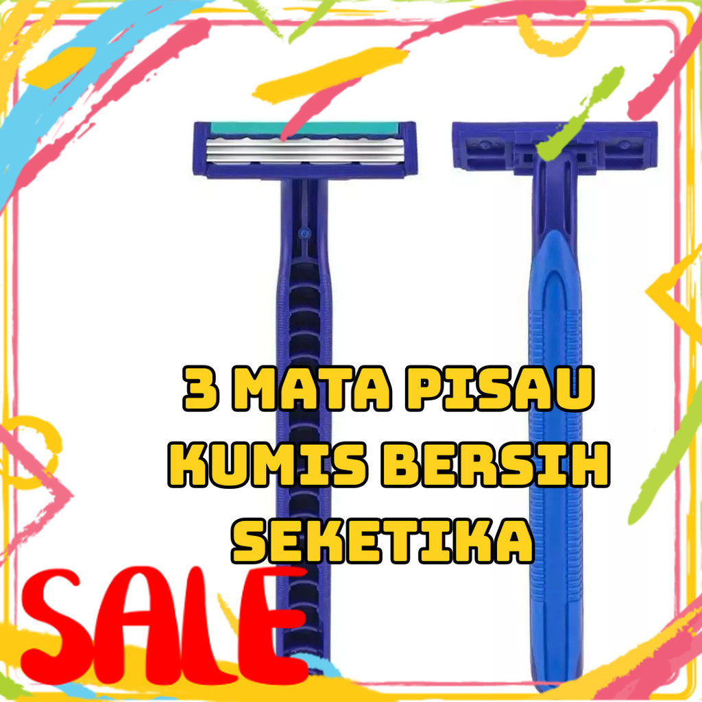 Cukur 3 Mata Alat Cukur Jadul Kumis Dan Jenggot 3 Mata Pisau Cukuran Silet Cukur 3 Mata Pisau