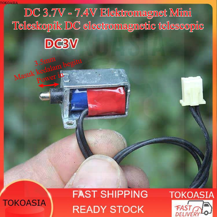 DC 3.7V - 7.4V Elektromagnet Mini Teleskopik DC electromagnetic telescopic