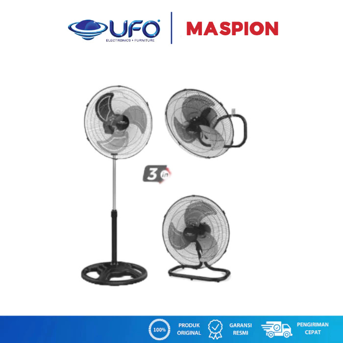 Maspion PW451 Kipas Angin Tornado Lantai, Meja dan Dinding | PW451