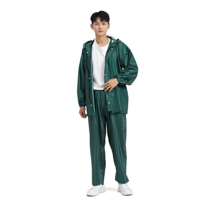 Jas Hujan Setelan Dewasa Wanita Pria Jas Hujan Set Baju dan Celana - HUJAN SET ARMY