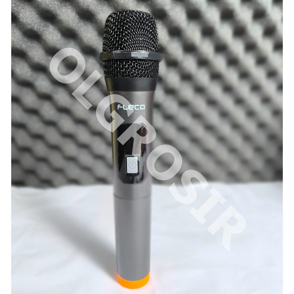 Professional Mic Microphone Wireless Single Gold Fleco M-13A baru Jernih