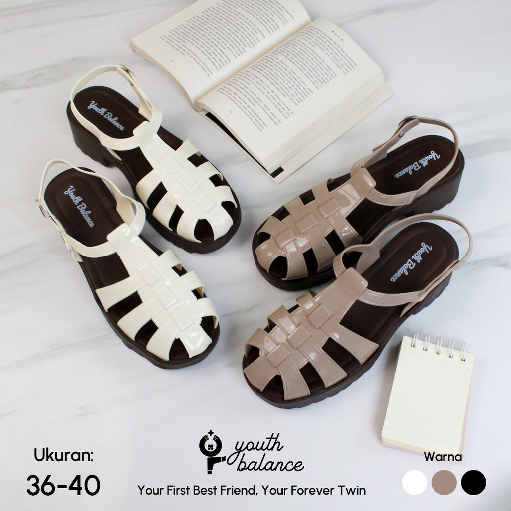 YouthBalance Sepatu Sandal Wedges Wanita Strap model tali 065-4
