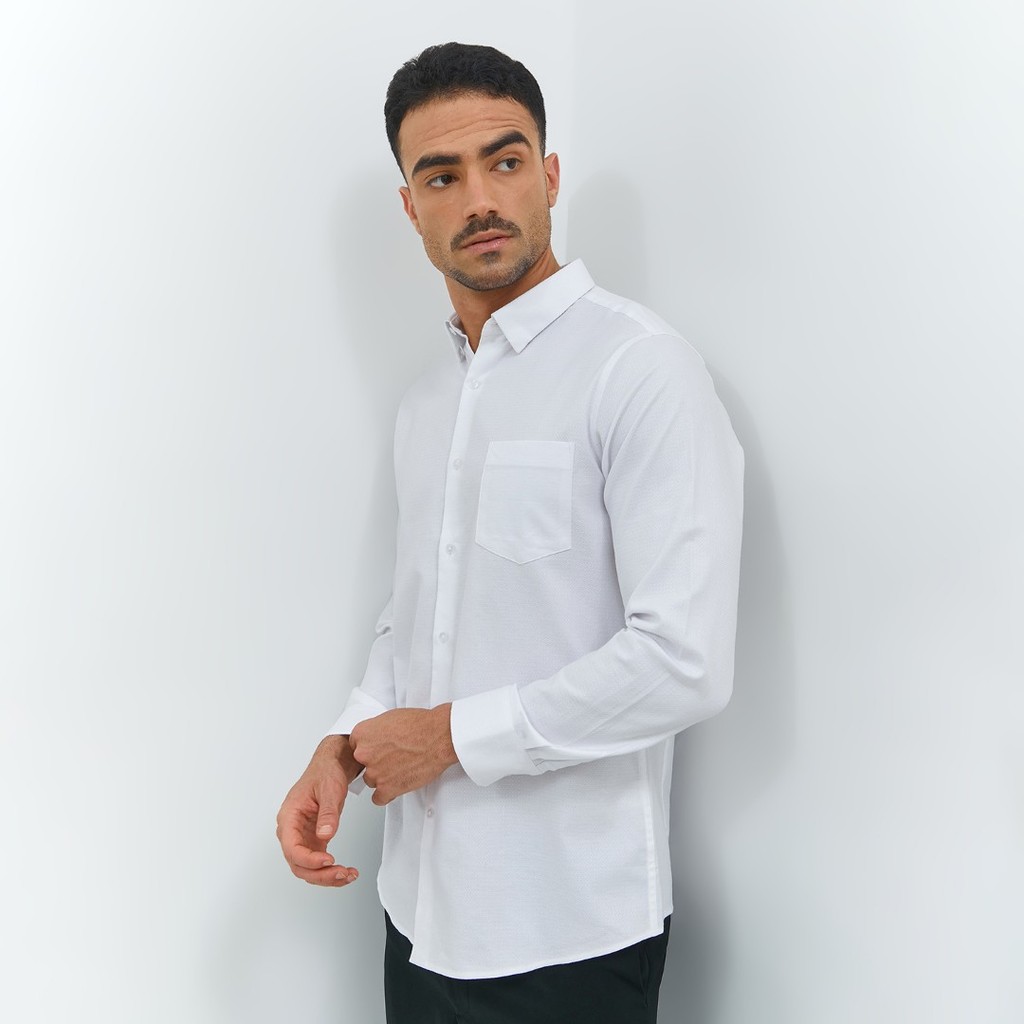 Jobb Westbrook Kemeja Pria Lengan Panjang Slim Fit Putih