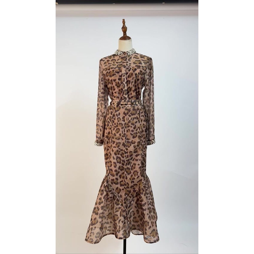 202511v Set Gaun rok kerah, baju musim gugur dan musim dingin baru