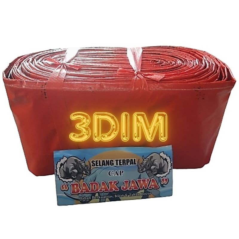 Selang Terpal Plastik Irigasi Sawah 3 & 4 Dim 50 Meter Tebal - Selang Buang Air Pompa Diesel