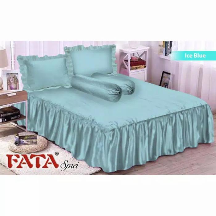 Sprei Queen Rumbai Emboss Polos Fata 160x200 cm - RUMBAI QUEEN - Ice Blue