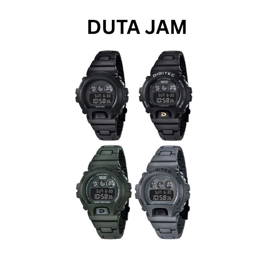 JAM TANGAN PRIA DIGITEC DG5198R DG 5198R DG-5198 DG 5198 DIGITAL RESIN/ RUBBER/ KARET STRAP