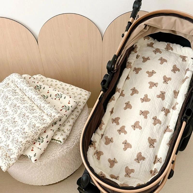 Cotton & Ramie Baby pram Liner Comfortable Cotton pram Seats Pad Infant pram Cushions pram Cotton Pa