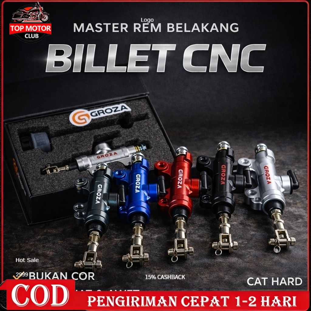 MASTER REM BELAKANG GROZA ALUMINIUM BILLET CBR NINJA VIXION MX KING CB150 CBR250RR ZX25R R15 GSX SAT