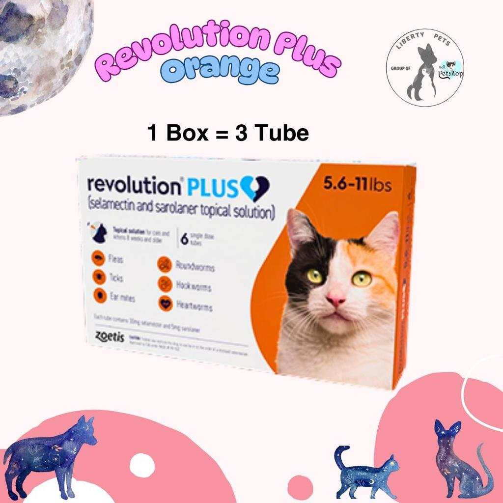 Revolution Plus Orange Obat Cacing Obat Kutu Kucing BB 2.6kg s/d 5kg (1 BOX)