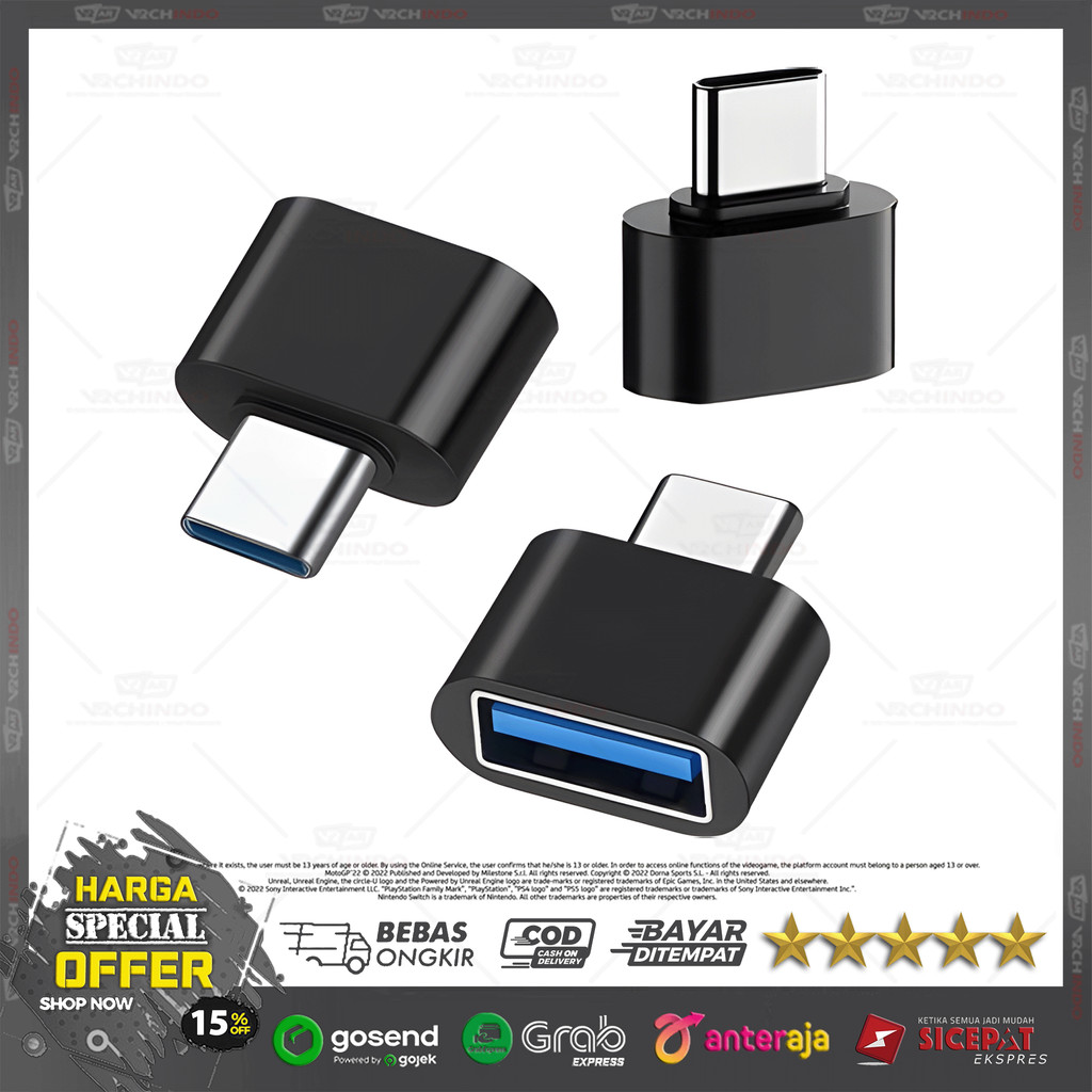 OTG Adapter Mini USB Type-C V8 - Converter OTG Type C V8 USB / OTG Fast Data Transfer HP Smartphone 