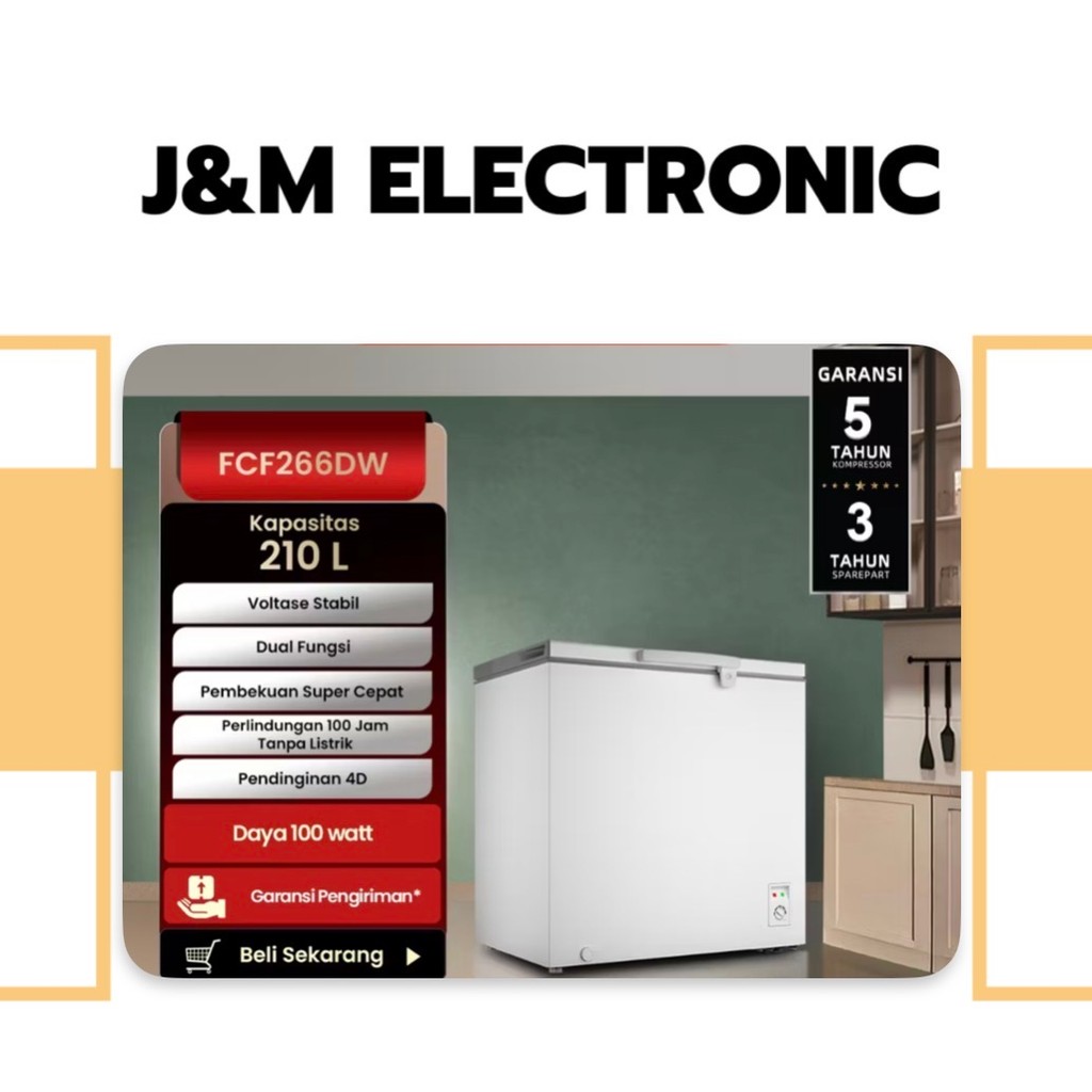 Freezer changhong FCF 266 DW chest freezer changhong 210 Liter garansi resmi freezer box changhong 2