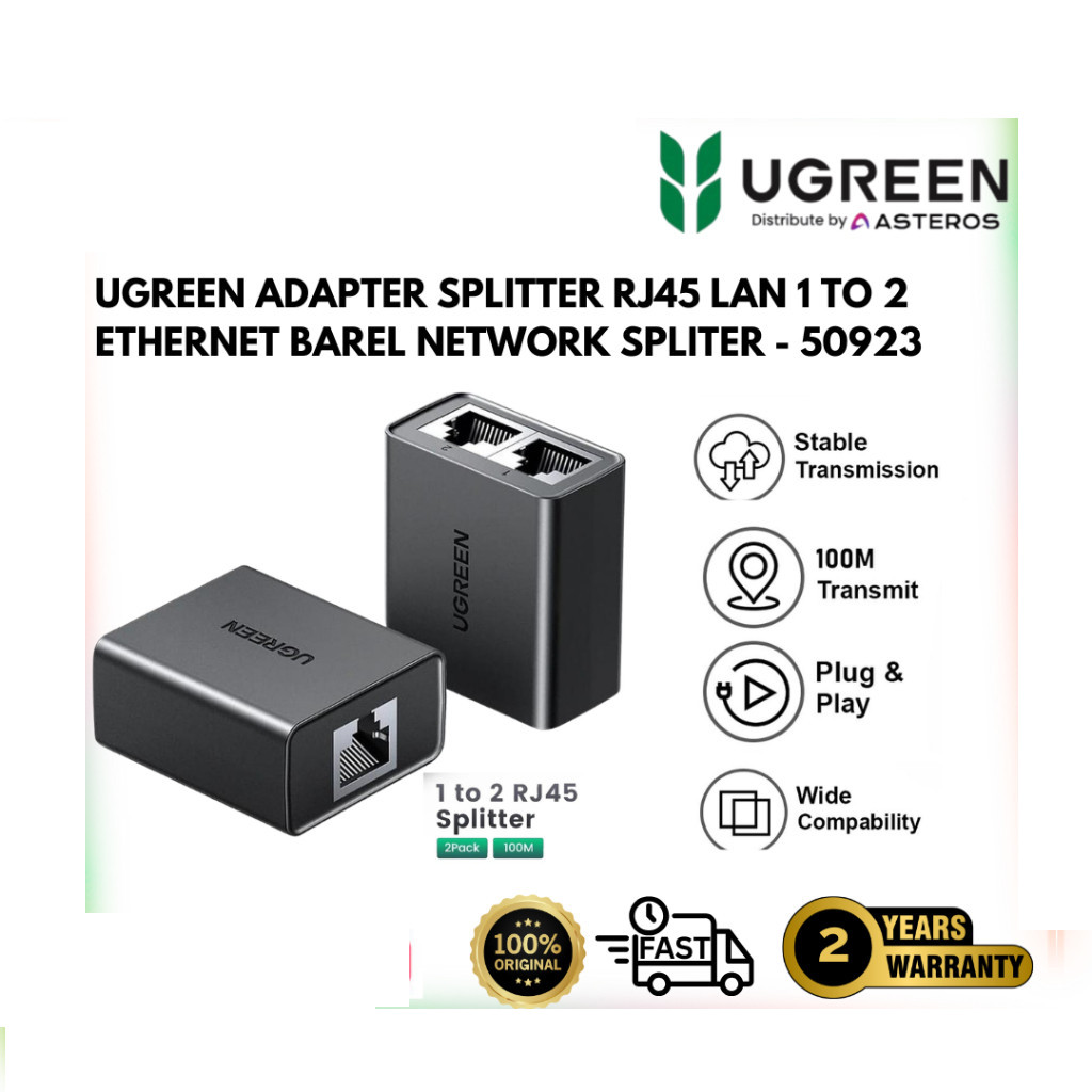 UGREEN ADAPTER RJ45 SPLITTER RJ45 Lan 1 to 2 Network Splitter 50923