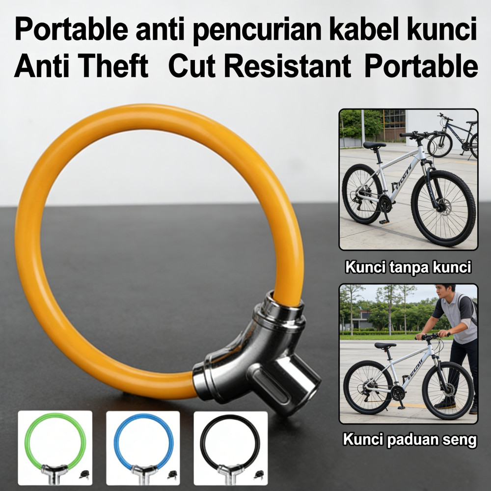 Curi Kuat Gembok Helm Sepeda Tahan Ringan Portable Bending