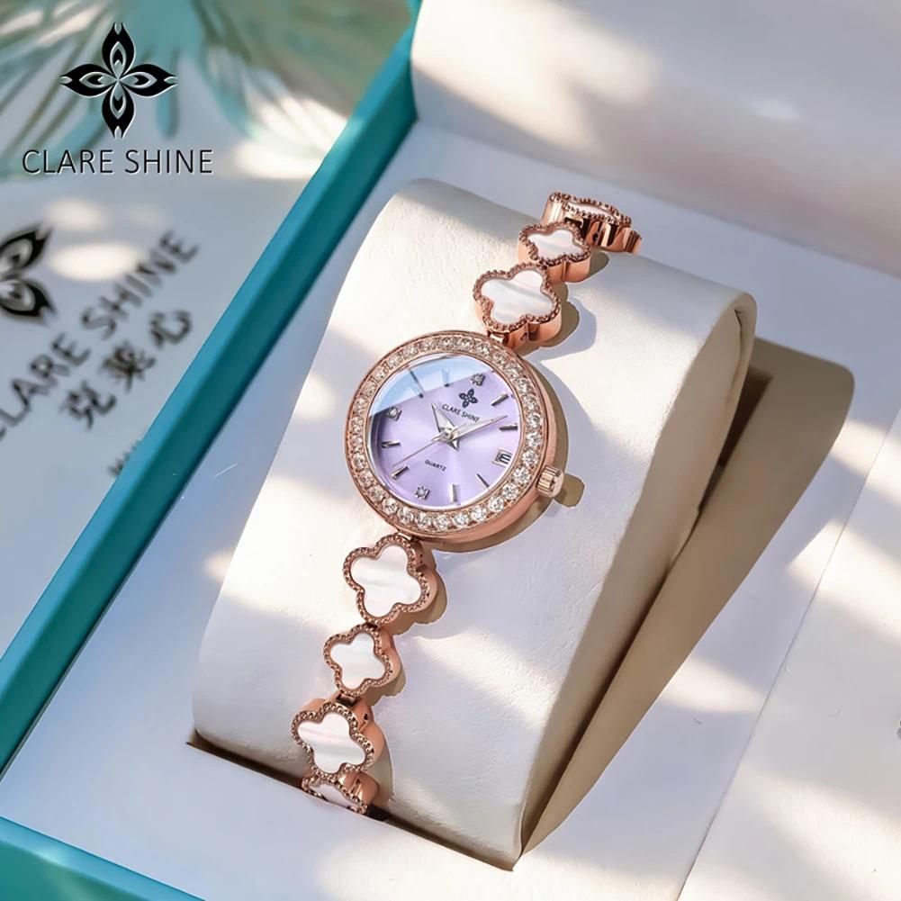 Jam Tangan Wanita Original CLARE SHINE 7701 Woman Watch Imported Quartz Movement Watch Steel Bracele