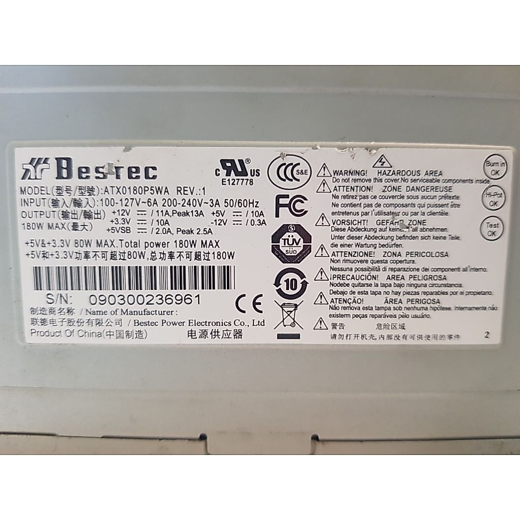 PSU Build Up Bestec 180Watt 24*4pin