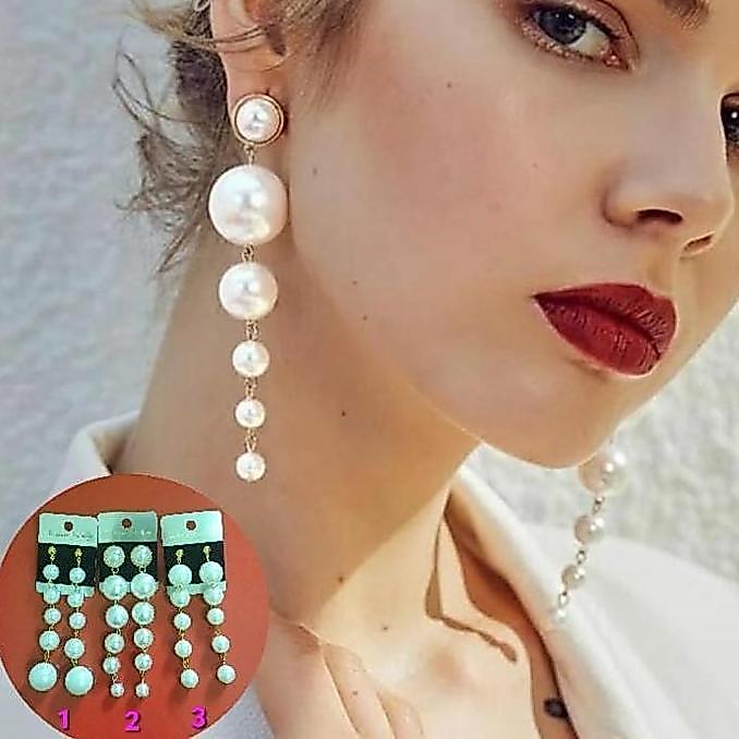 MANGONAQ ANTING PANJANG KOREA EARRING IMPORT ANTING MUTIARA JUNTAI ANTING TUSUK