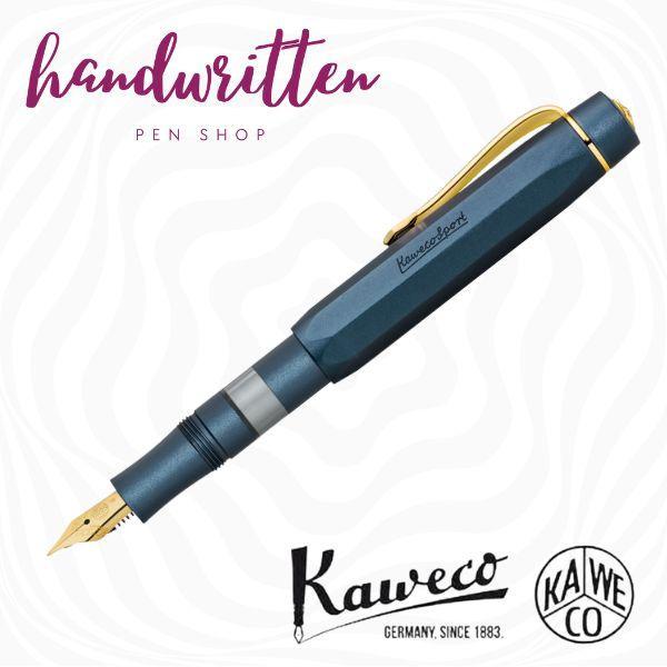 KAWECO Sport Piston Filler AL Fountain Pen Navy/Gold