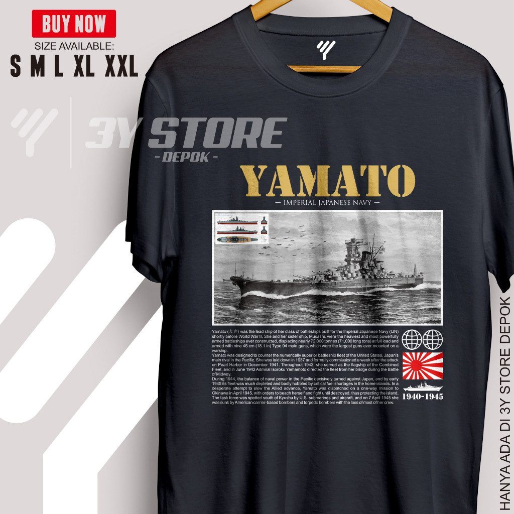KAOS KEREN KOLEKSI HISTORY BATTELSHIP YAMATO LEGENDARIS JEPANG KAPAL PERANG DUNIA II - KATUN 30S PRI