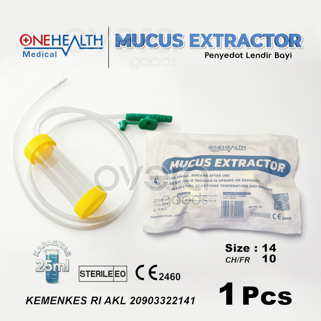 Mucus Extractor Onehealth - Selang Penyedot Lendir - Alat Sedot Ingus Dahak Bayi Per Pcs | OVERA